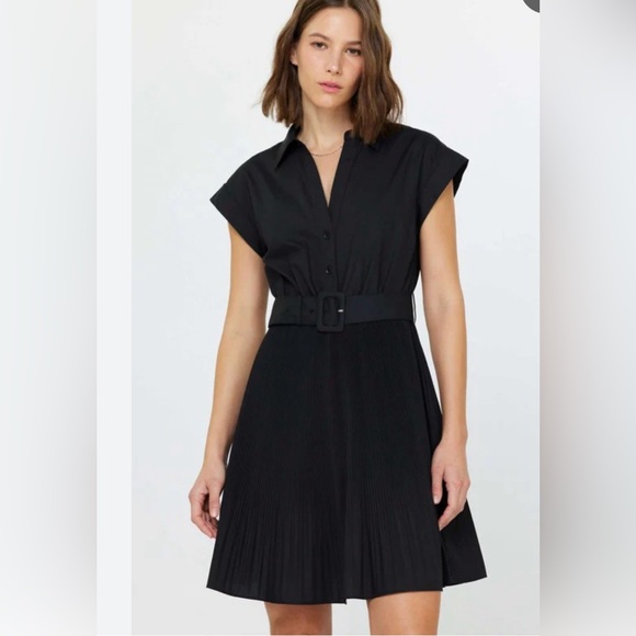 Current Air Dresses & Skirts - Current Air Black Pleated Midi Dress